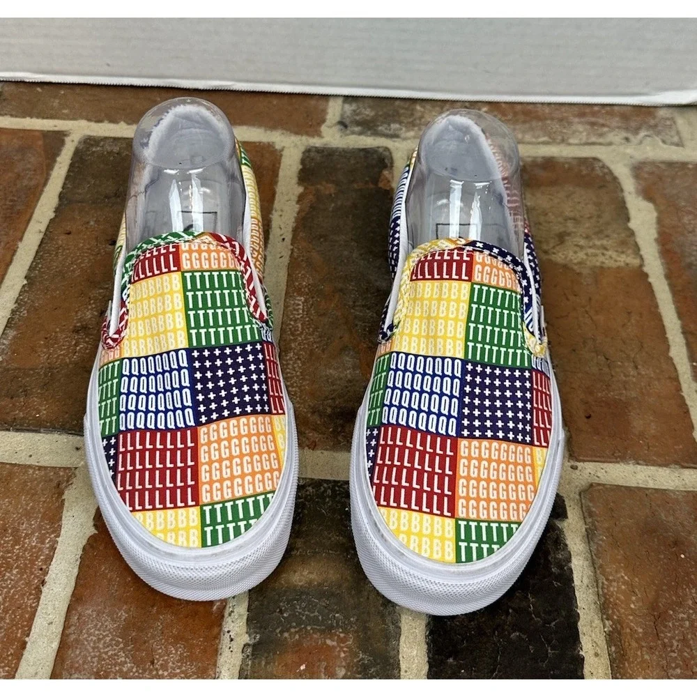 Vans Classic Slip On Pride Sneakers LBGTQ‎ Multicolor Boat Shoes Women 8 Men 6.5 - Picture 3 of 7